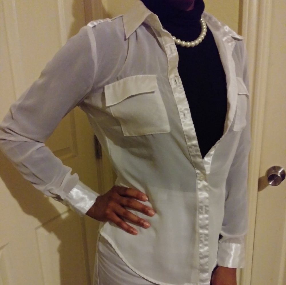 Sheer white blouse